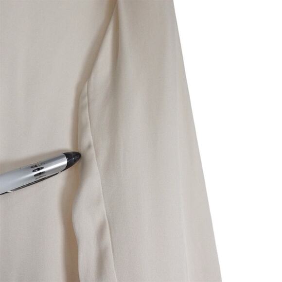 GUC Quince Women's XS Ivory Silk Blend Notch Collar Blouse Long Sleeve 3134-22 - Picture 9 of 12